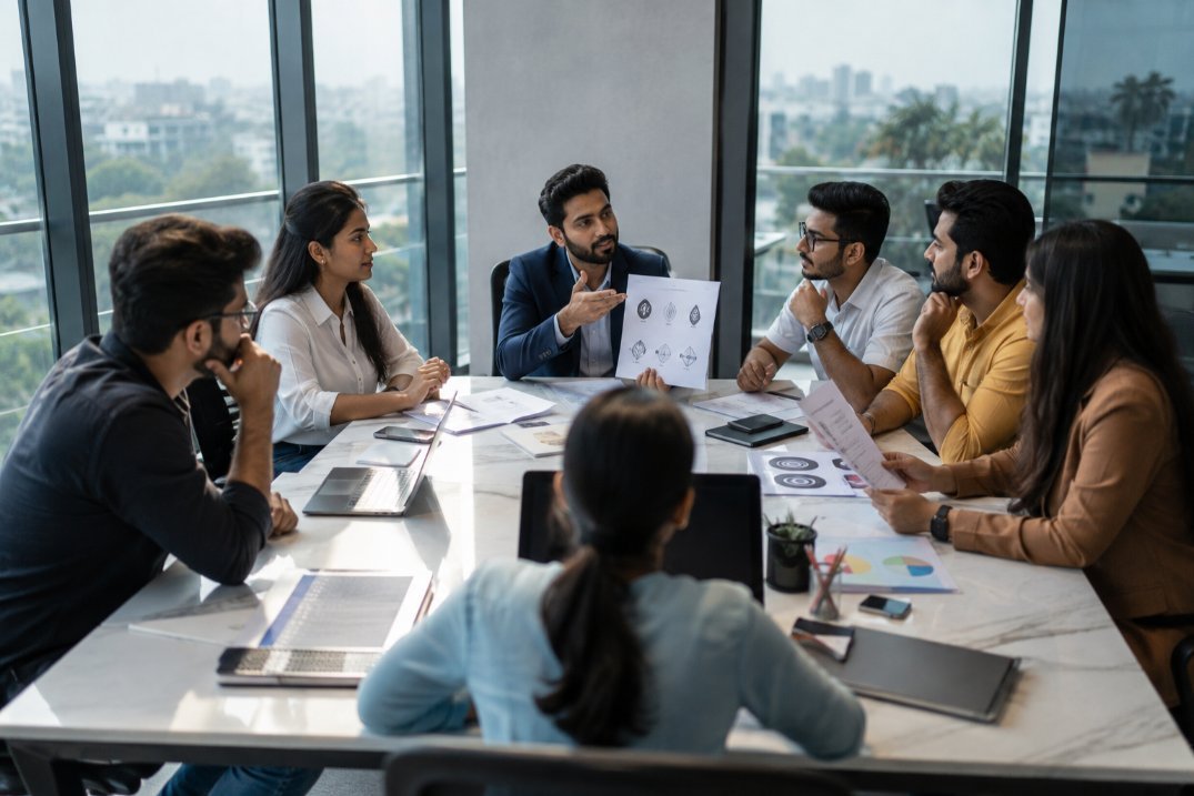 Entrepreneurs-discussing-trademark-registration-and-brand-protection-in-Vasai