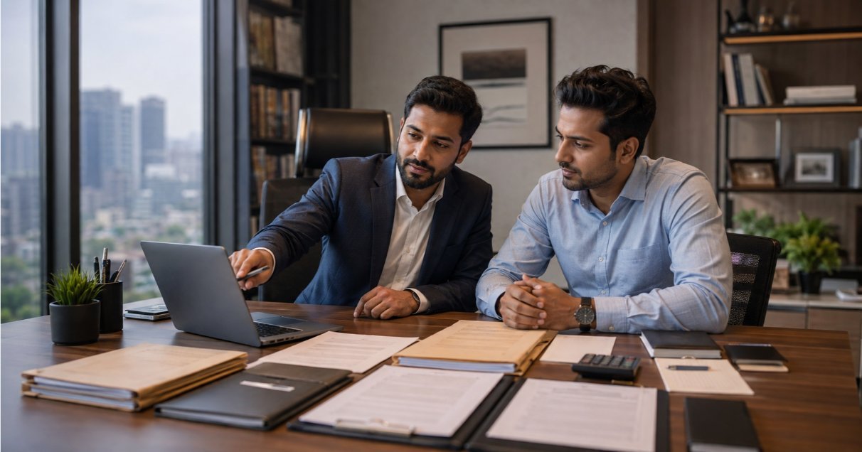 Professional-consultant-guiding-entrepreneur-through-company-registration-process-in-Vasai